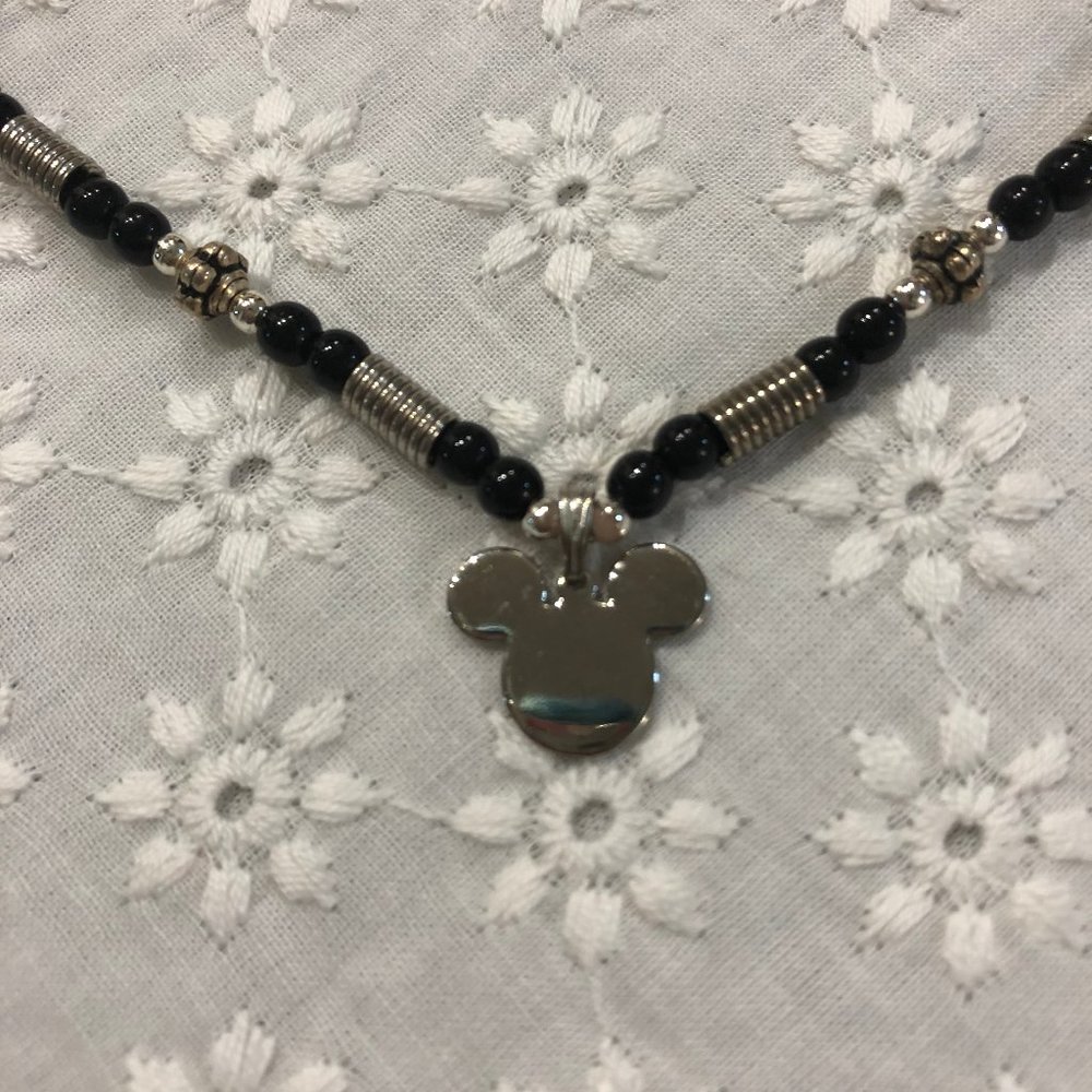Beaded Mickey Mouse pendant necklace